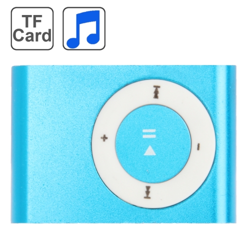 TF (Micro SD) Card Slot MP3 Player with Metal Clip (Baby Blue)